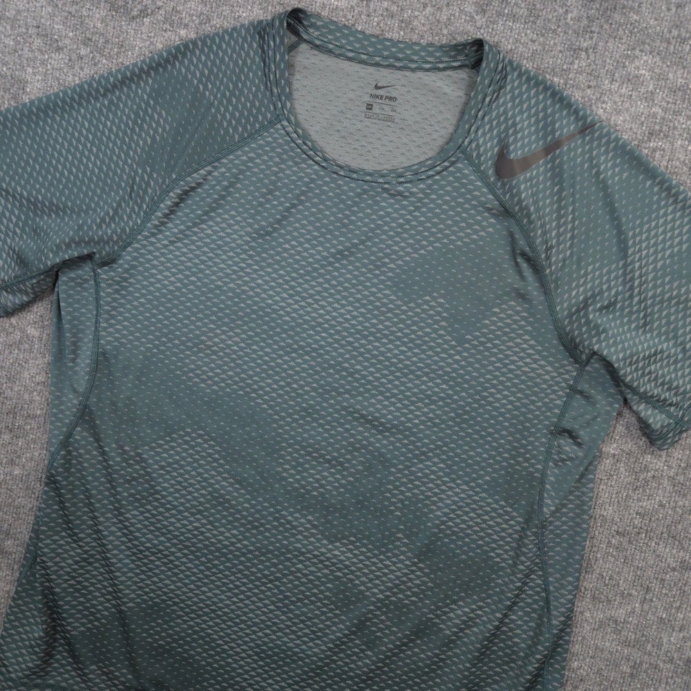 Nike Pro Cool Compression T Shirt Mens 2XL Green Camo Performance Short Sleeve